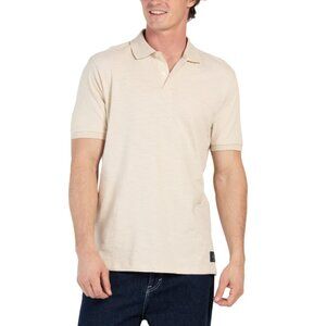 SCOTCH & SODA Light Beige Slub Knit Short Sleeve Polo
